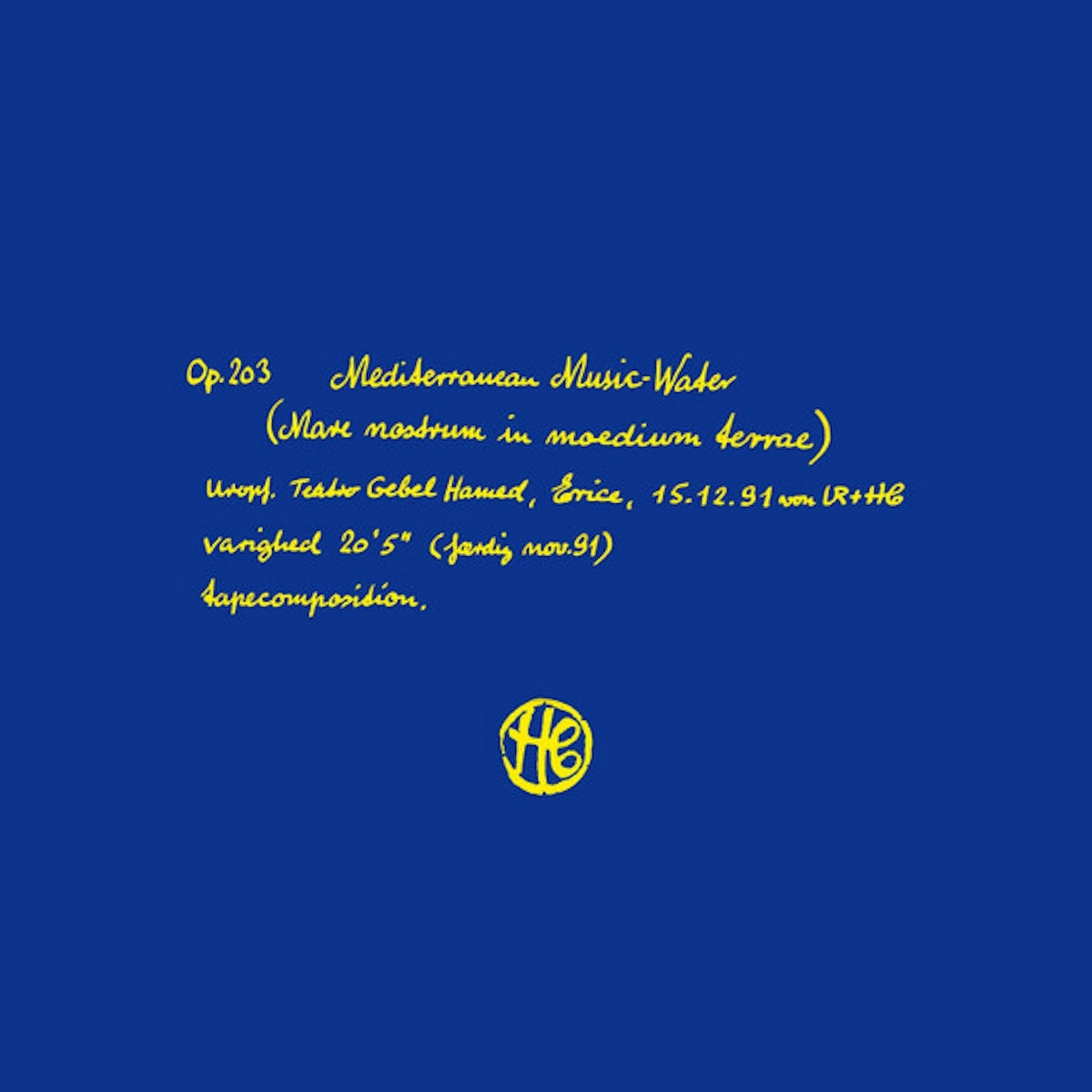 HENNING CHRISTIANSEN / MEDITERRANEAN MUSIC WATER