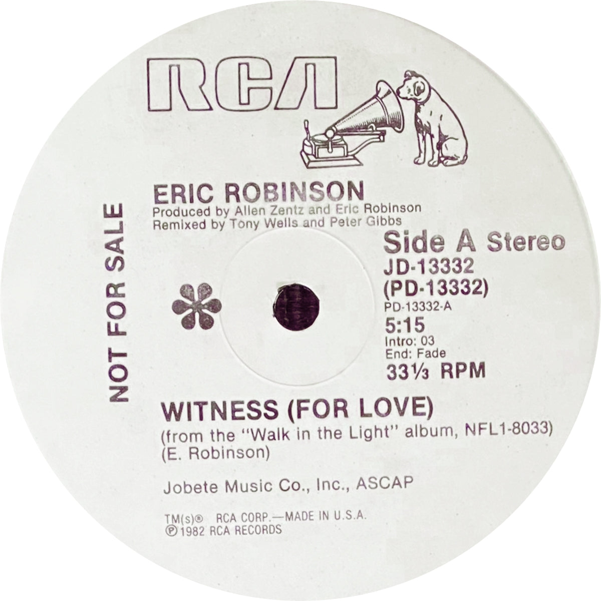 ERIC ROBINSON / WITNESS (FOR LOVE)