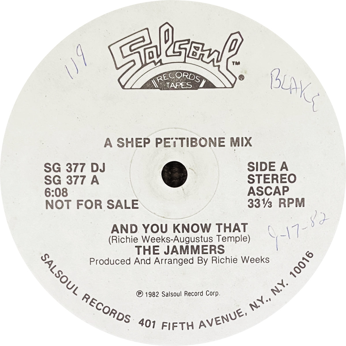 THE JAMMERS / AND YOU KNOW THAT