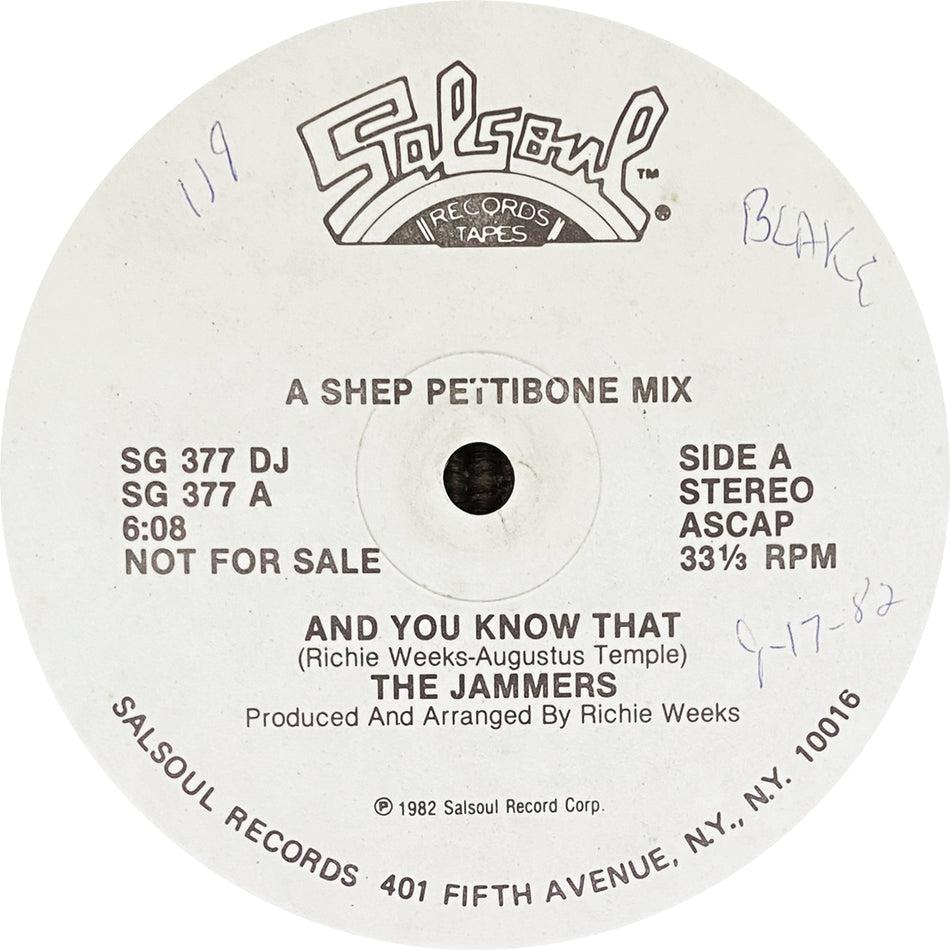 THE JAMMERS / AND YOU KNOW THAT