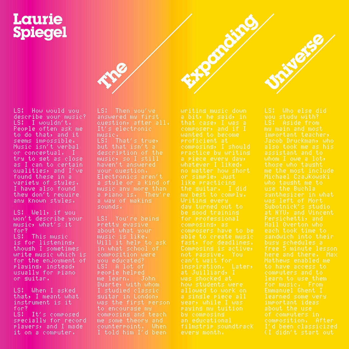 LAURIE SPIEGEL / THE EXPANDING UNIVERSE