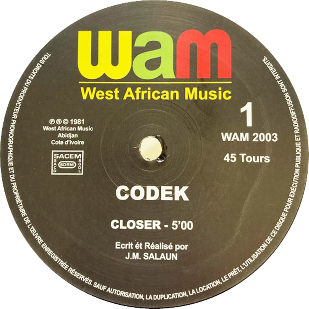 CODEK / CLOSER, TAM TAM