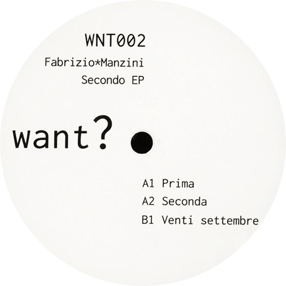 FABRIZIO*MANZINI / SECONDO EP